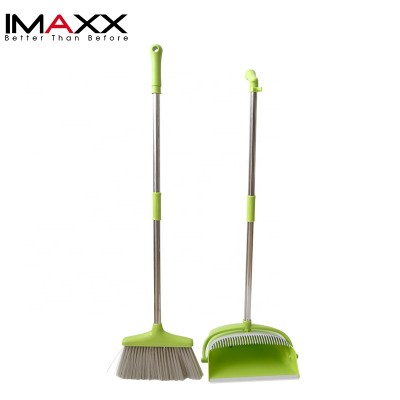 Household Bristle Cleaning Plastic Long Handle Broom And Dustpan Set